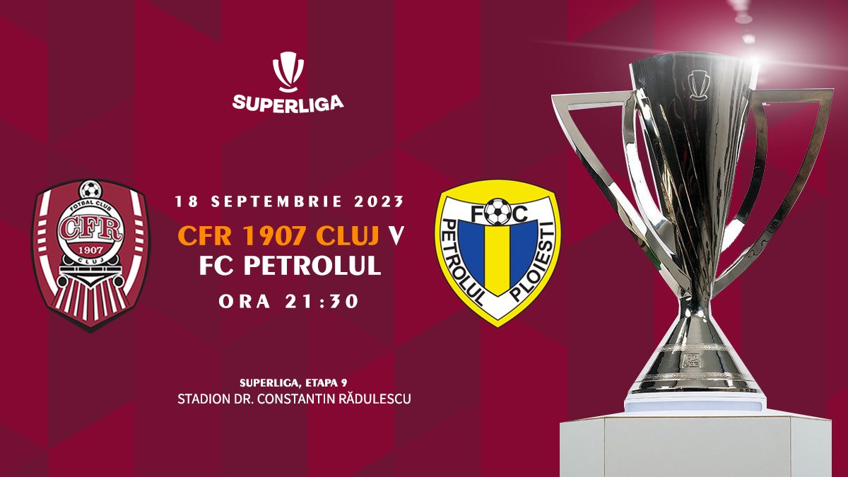 Read more about the article CFR Cluj joacă cu Petrolul luni seara la ora 21:30
