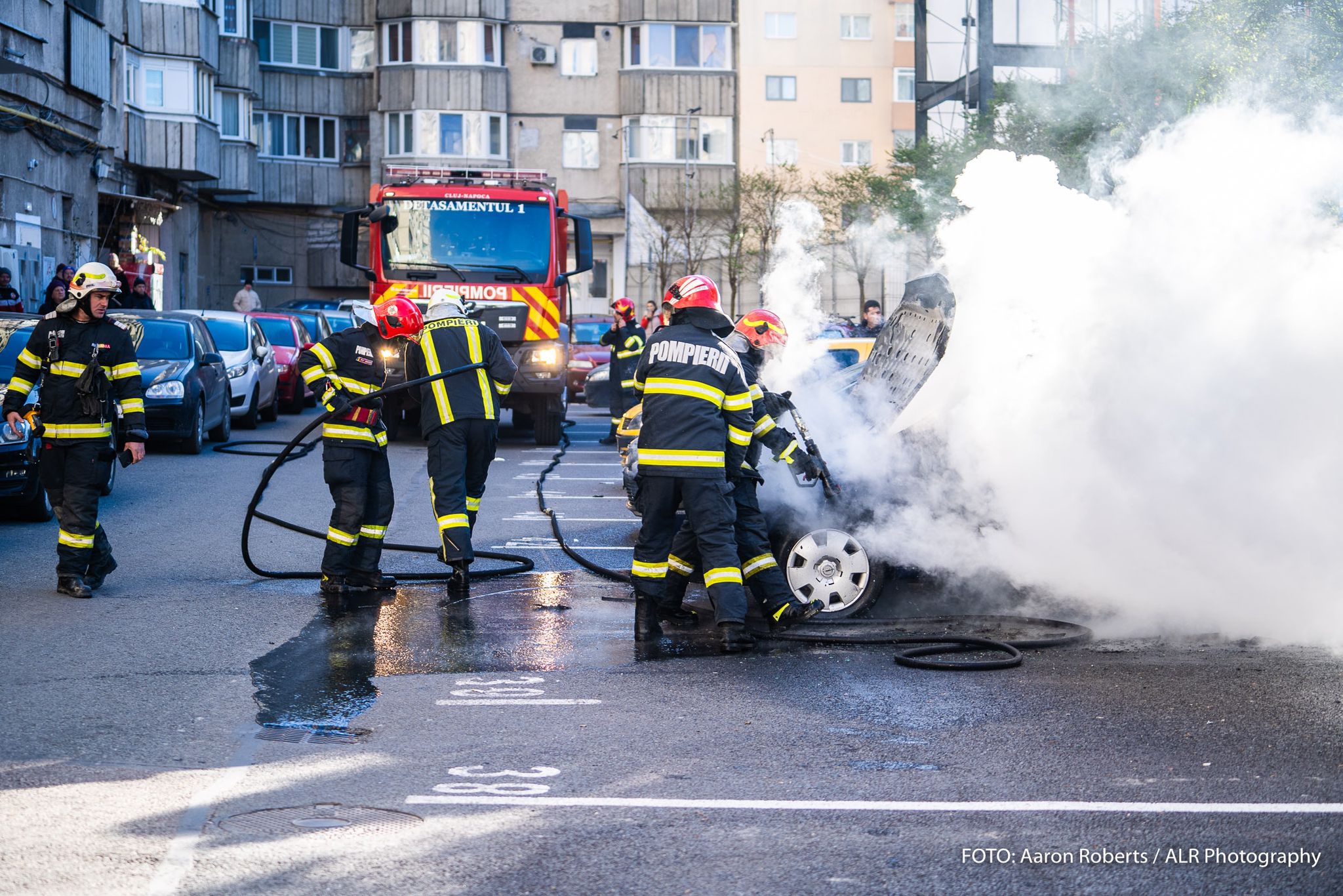Read more about the article O mașină a luat foc la Cluj, din cauza unui scurtcircuit electric