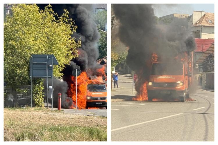 Read more about the article Flăcări dezlănțuite și un nor de fum, astăzi, pe o stradă în Cluj-Napoca