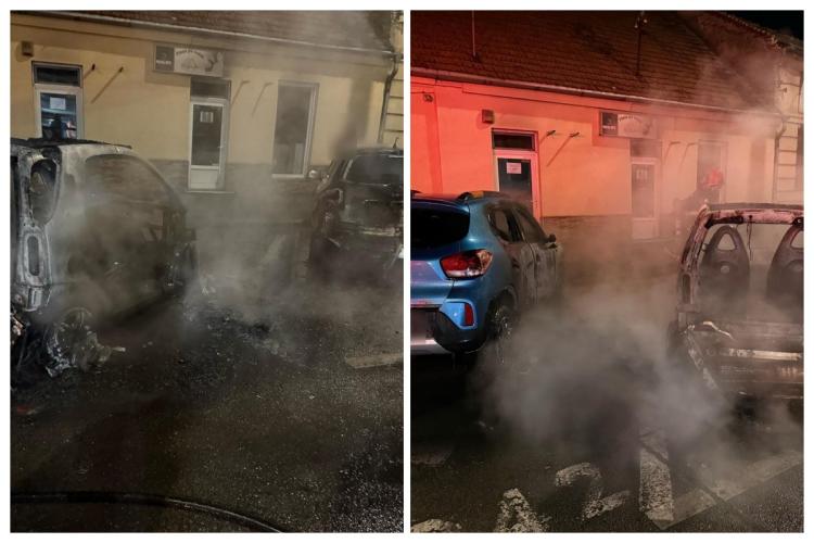 Read more about the article Vehicule în flăcări, la Cluj. O mașină a luat foc în mers și a incendiat două masini parcate