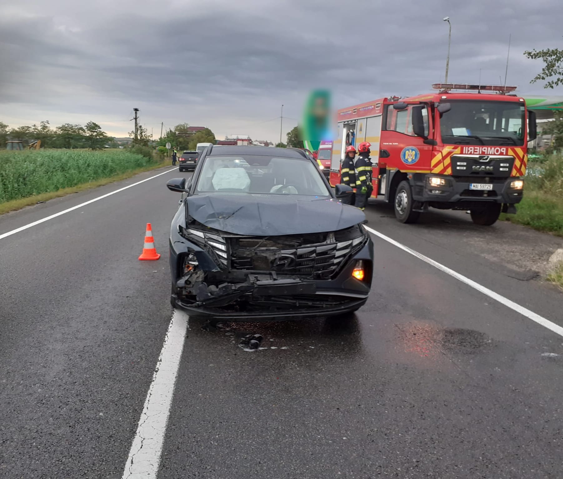 Read more about the article Accident rutier la ieșirea din Huedin. Intervin o autospecială de descarcerare și o ambulanță