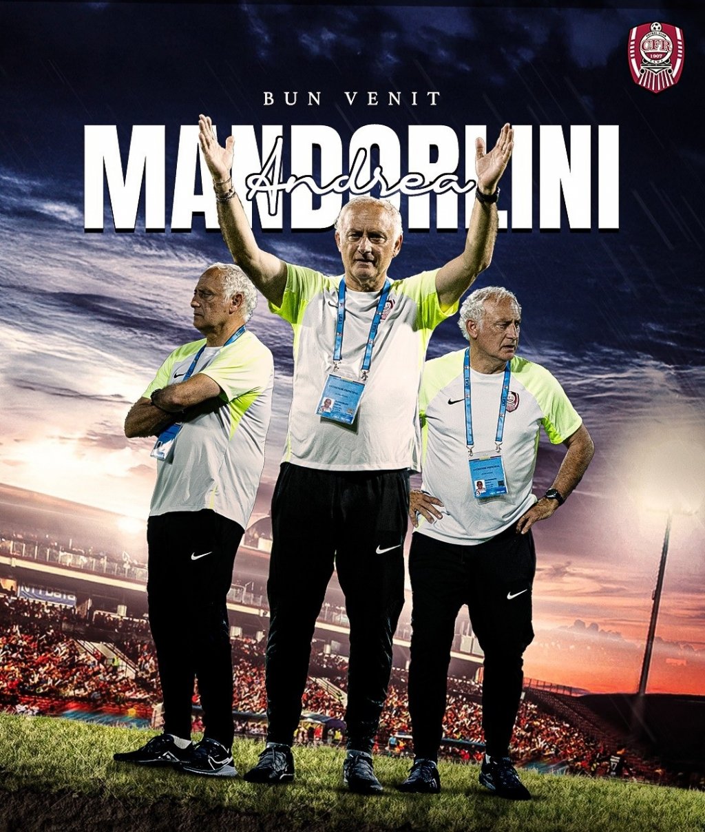 Read more about the article A TREIA DESCĂLECARE. Andrea Mandorlini a fost prezentat oficial ca antrenor principal la CFR Cluj. Mesajul transmis de club