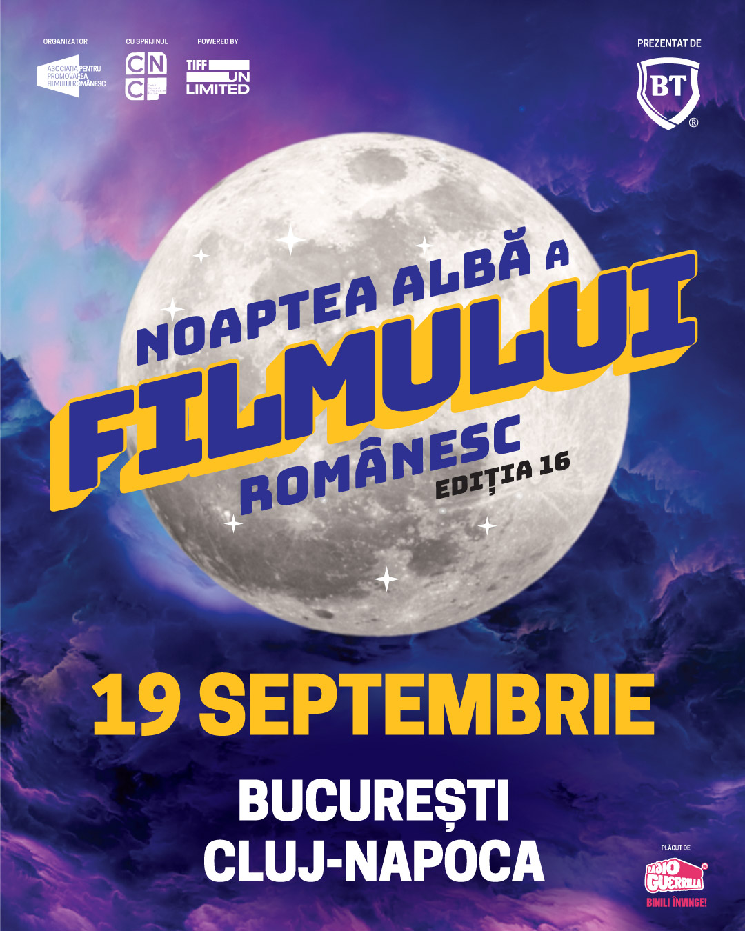 Read more about the article Noaptea Albă a Filmul Românesc revine la Cluj în 19 septembrie
