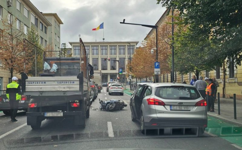 Read more about the article Accident cu un scuter în centrul Clujului. Circulația a fost afectată