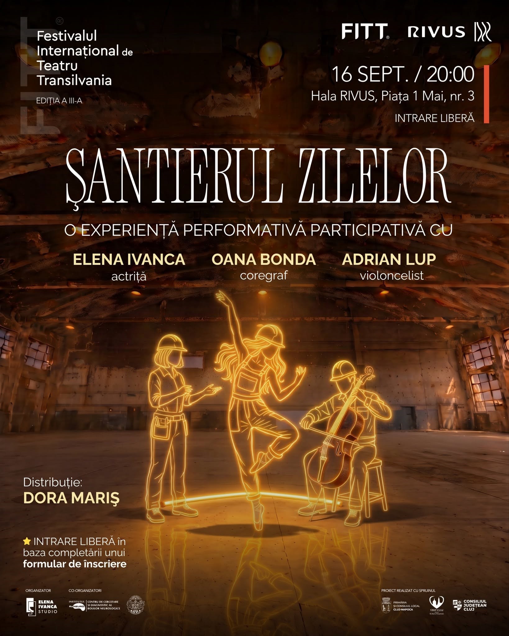 Read more about the article De la hala cuptoarelor, spre scena artelor: Hala cu Arcade din RIVUS pre-deschide Festivalul Internațional de Teatru Transilvania