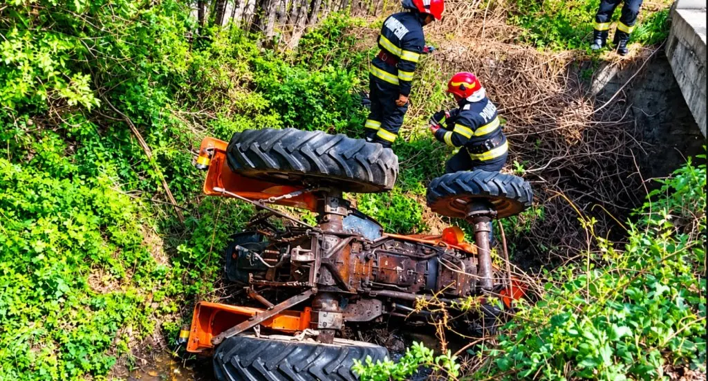 Read more about the article Accident la Suatu: bărbat în stare gravă după ce s-a răsturnat cu tractorul