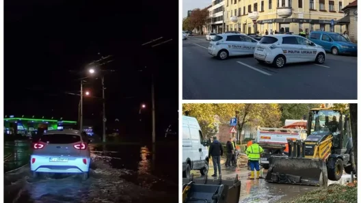 Calea Dorobanților conductă spartă - Calea Dorobanților din Mărăști, blocată de o conductă spartă