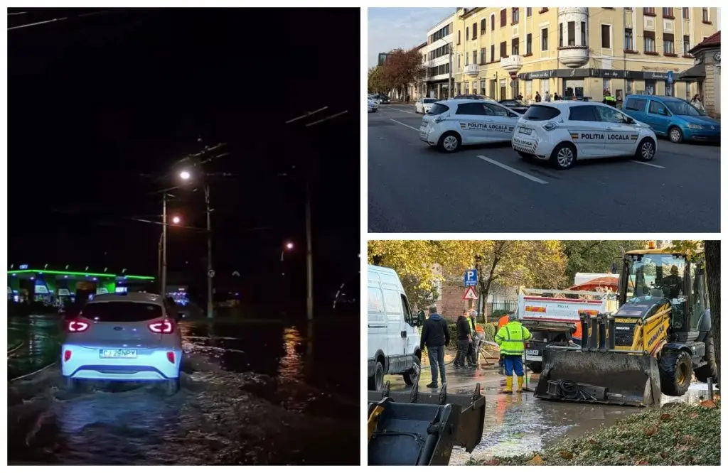 Calea Dorobanților conductă spartă - Calea Dorobanților din Mărăști, blocată de o conductă spartă