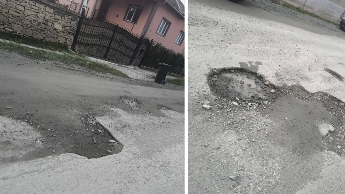 strada Mera Baciu - Strada Mera din Baciu, plină de gropi după lucrările la canalizare
