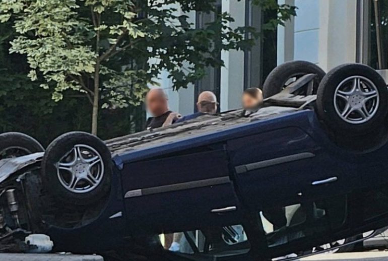 Accident in centrul municipiului Dej