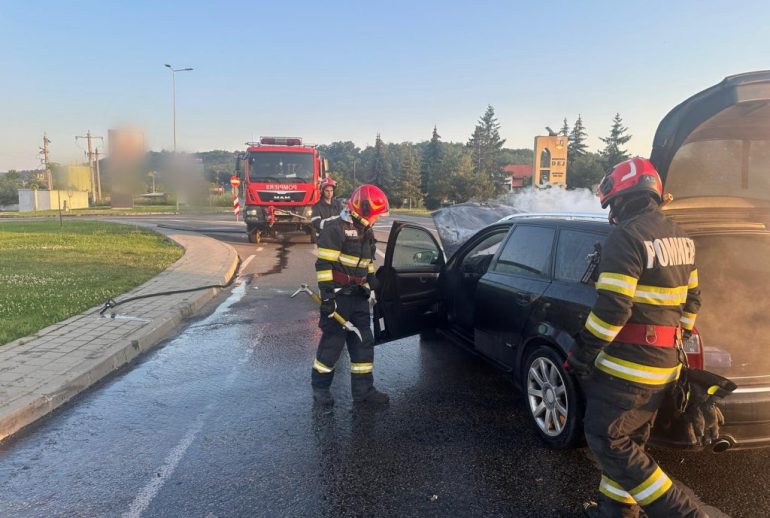 Accident rutier incendiu Dej-1