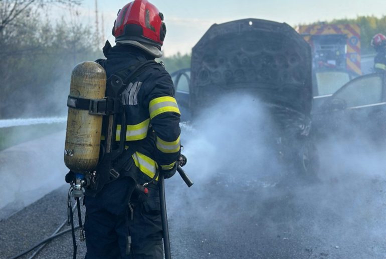 Masina in flacari ISU Cluj